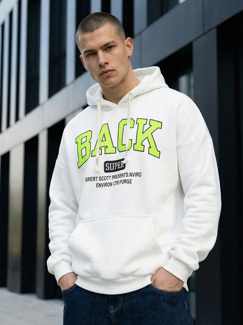 Bluza z kapturem męska biała OZONEE O/TT30513Z