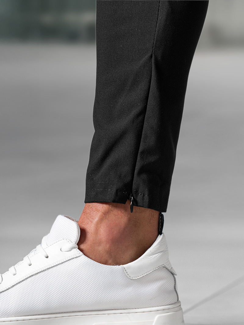 Spodnie męskie chino materiałowe czarne OZONEE DJ/3300Z