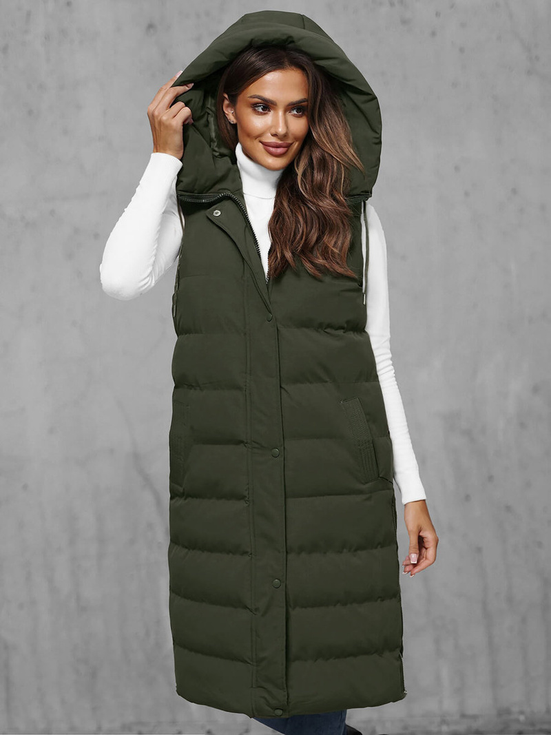 Стьобаний жіночий жилет Темно-Зелена OZONEE JS/5M3157/136