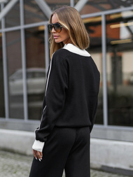 Komplet dresowy damski dwuczęściowy czarny OZONEE JS/26C8805/3