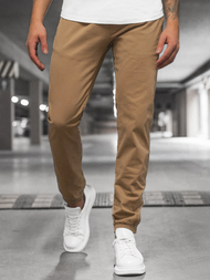 Spodnie męskie chino joggery camelowe OZONEE JB/JP1145/10