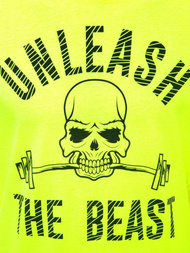 T-Shirt bez rękawów męski żółto-neonowy OZONEE MACH/M1214