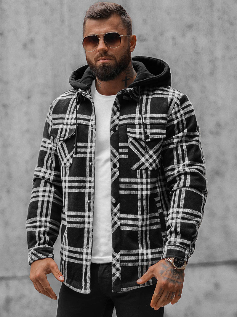 Сорочка чоловіча Чорно-Бiла OZONEE O/3A91/1