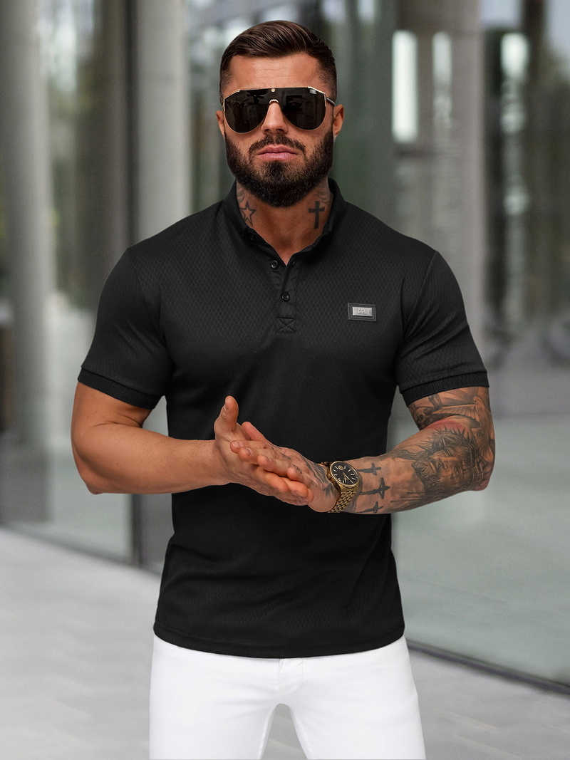 Футболка Поло Чоловіча Чорна OZONEE O/YN2/577