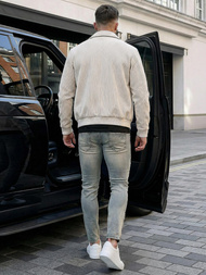 Spodnie jeansowe męskie slim fit niebieskie OZONEE O/EM8886Z