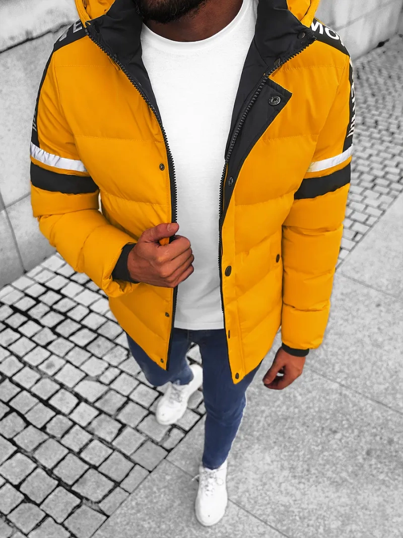 Kurtka zimowa męska pikowana żółta OZONEE JS/M8103