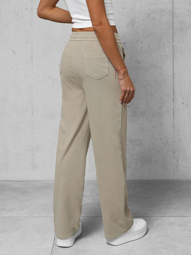 Spodnie jeansowe damskie wide leg ecru OZONEE O/330098