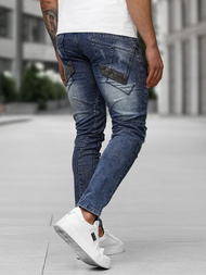 Spodnie jeansowe męskie slim fit niebieskie OZONEE NB/MP0045BZ