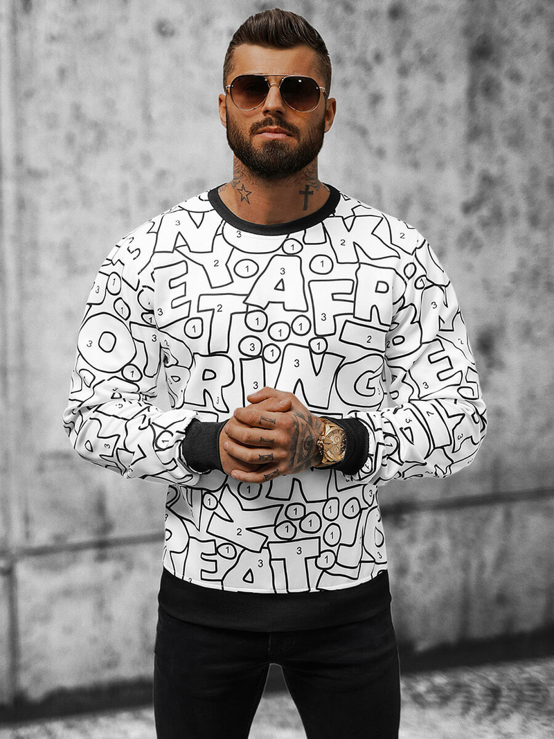 Bluza męska biała OZONEE JS/8B1136/1