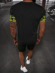 Komplet dresowy męski czarno-zielony OZONEE O/HM751