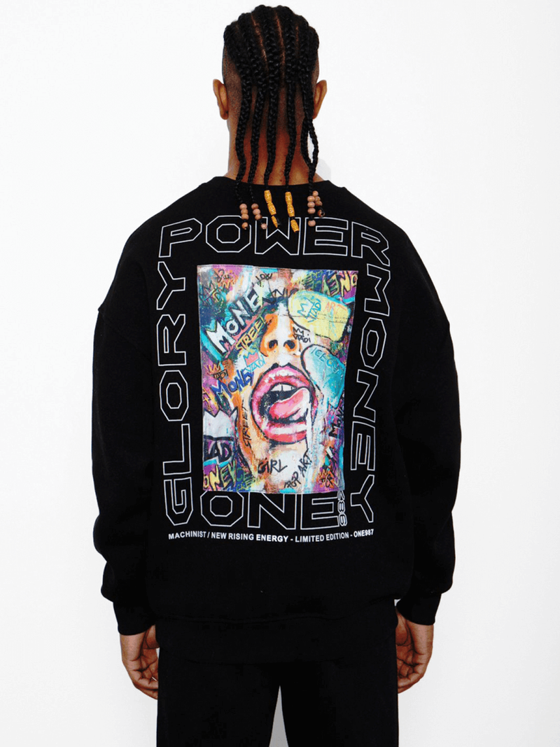 Bluza męska oversize czarna OZONEE MACH/M3257