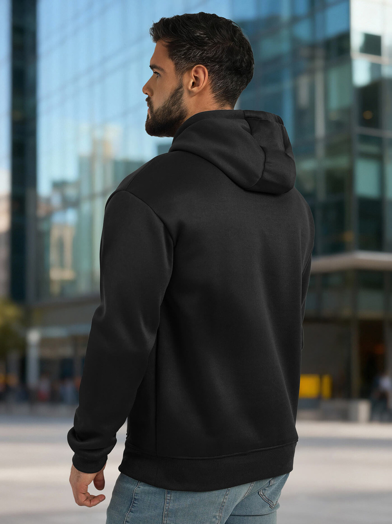 Bluza z kapturem męska czarna OZONEE JS/8B1983/3