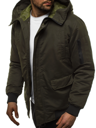 Kurtka zimowa męska ciemno-zielona OZONEE JS/2019005