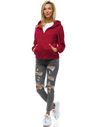 Bluza rozpinana damska bordowa OZONEE JS/W03