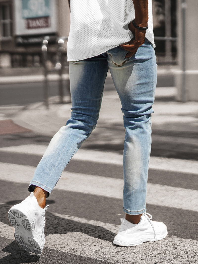 Spodnie jeansowe męskie jasno-niebieskie OZONEE NB/MP0016BCZ