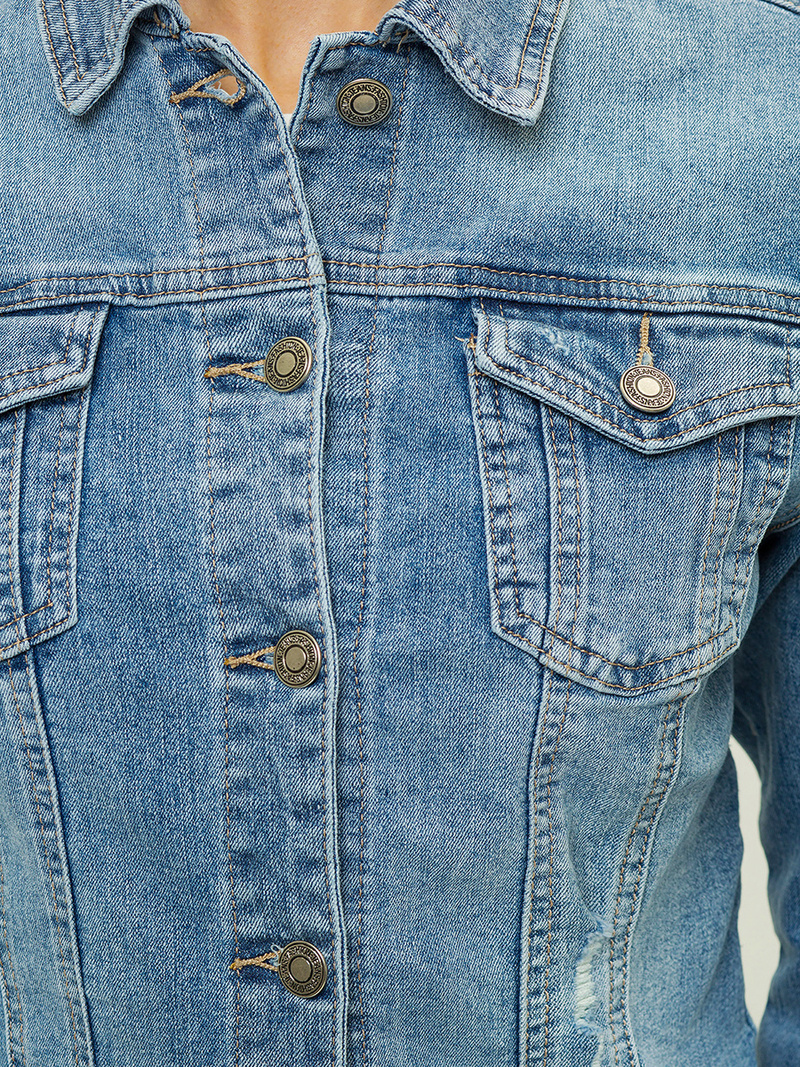 Жіноча джинсова куртка Синя OZONEE O/WL2149