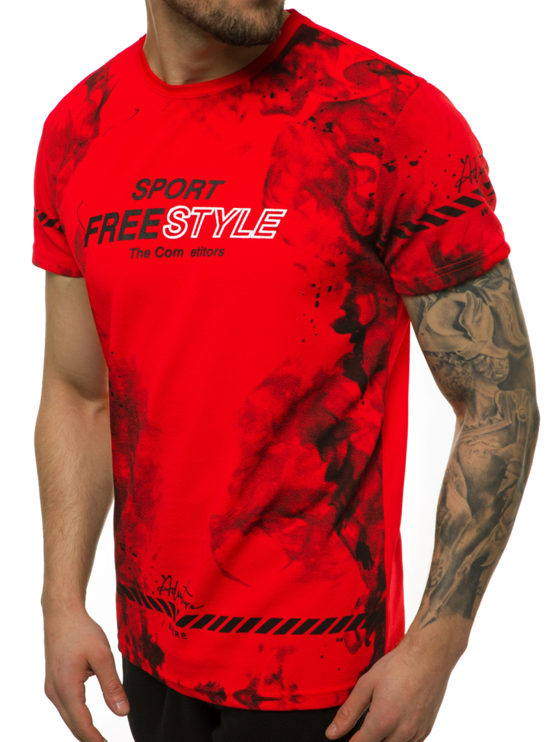 T-Shirt męski czerwony OZONEE JS/SS11003