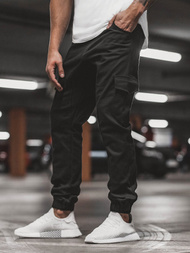 Spodnie męskie joggery czarne OZONEE A/404