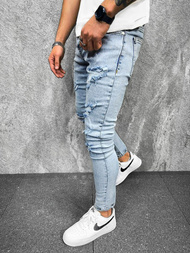 Spodnie jeansowe męskie jasnoniebieskie OZONEE O/B6403