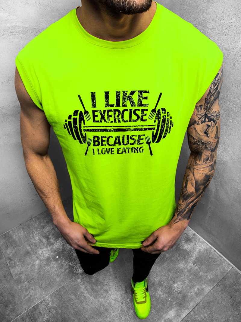 Koszulka bez rękawów męska zielono-neonowa OZONEE MACH/M1210Z