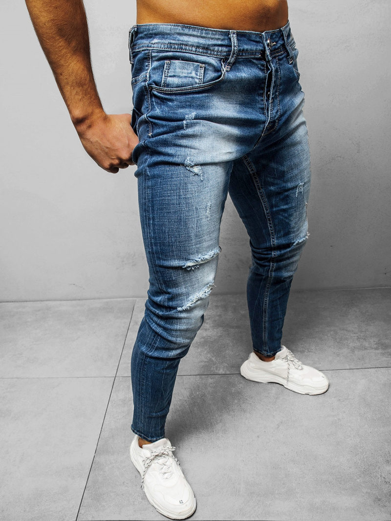 Spodnie jeansowe męskie niebieskie OZONEE NB/MP0002BC