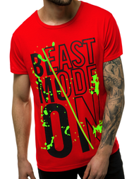 T-Shirt męski czerwony OZONEE JS/KS1949
