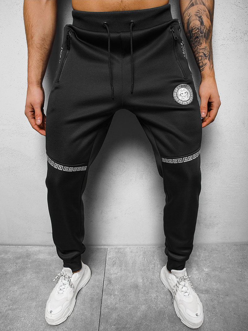 Штани спортивні чоловічі чорно-срібляста OZONEE O/HM665