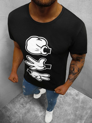 T-shirt męski czarny OZONEE JS/KS1997