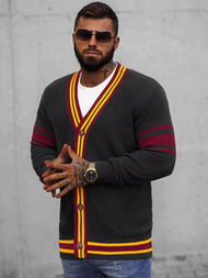 Sweter męski kardigan grafitowy OZONEE O/H9600
