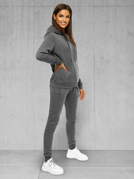 Komplet dresowy dwuczęściowy damski grafitowy OZONEE JS/CKW02