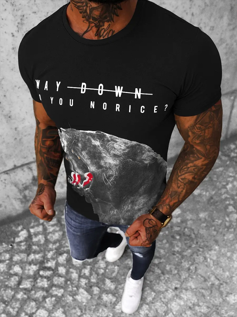 T-Shirt męski czarny OZONEE O/1298Z