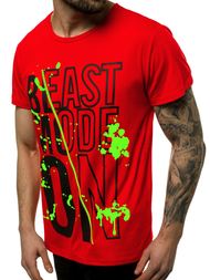 T-Shirt męski czerwony OZONEE JS/KS1949