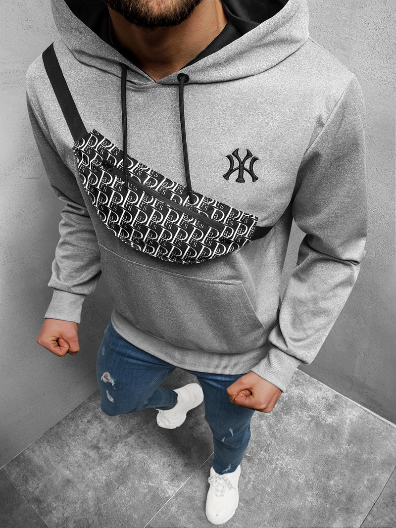 Bluza z kapturem męska szara OZONEE O/HM736Z