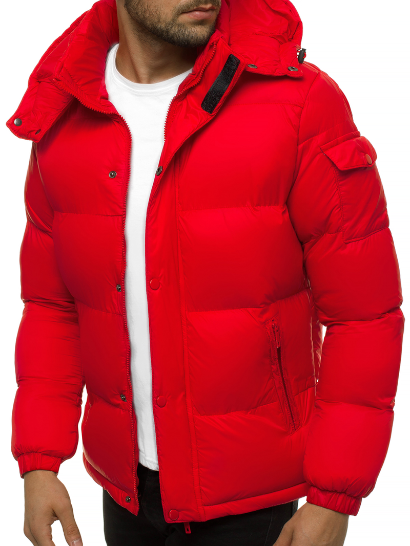 Kurtka zimowa męska pikowana czerwona OZONEE JB/JP1161/3