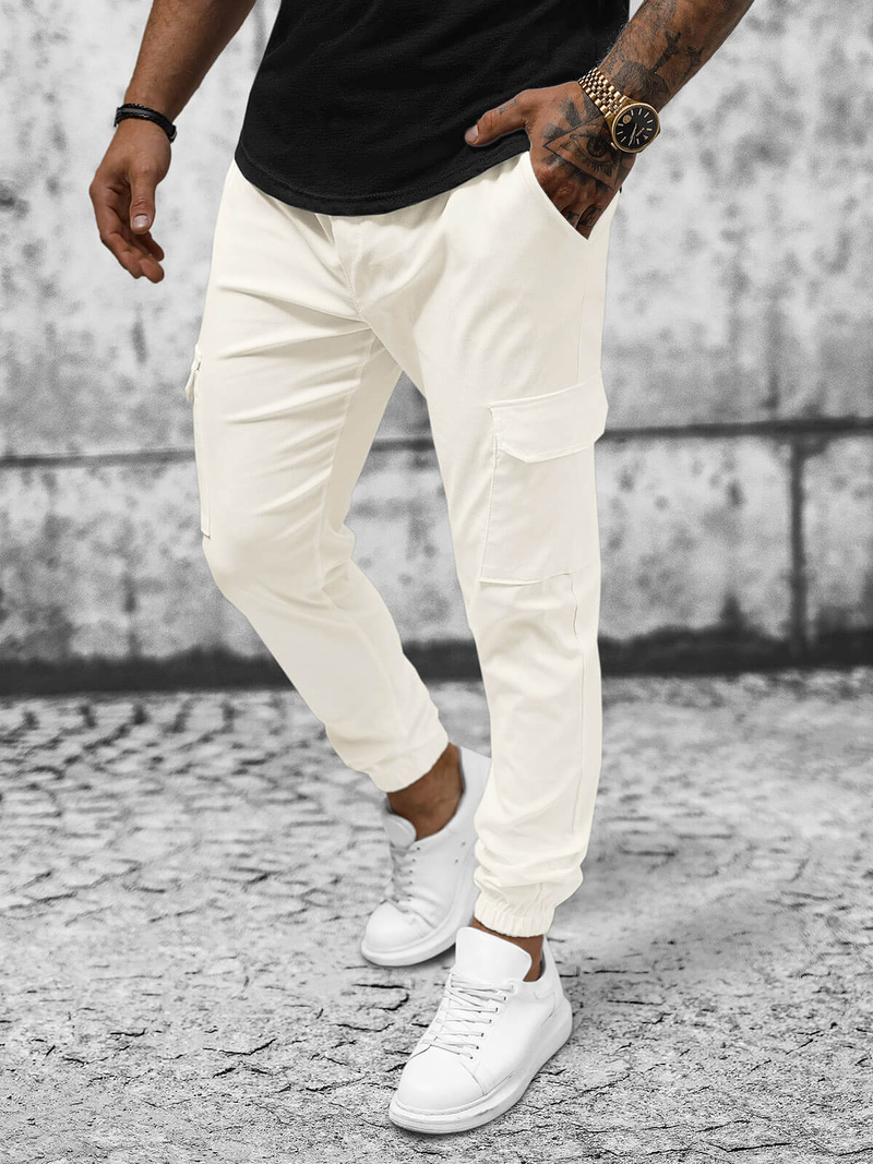 Чоловічі штани чинос екрю OZONEE O/P4051