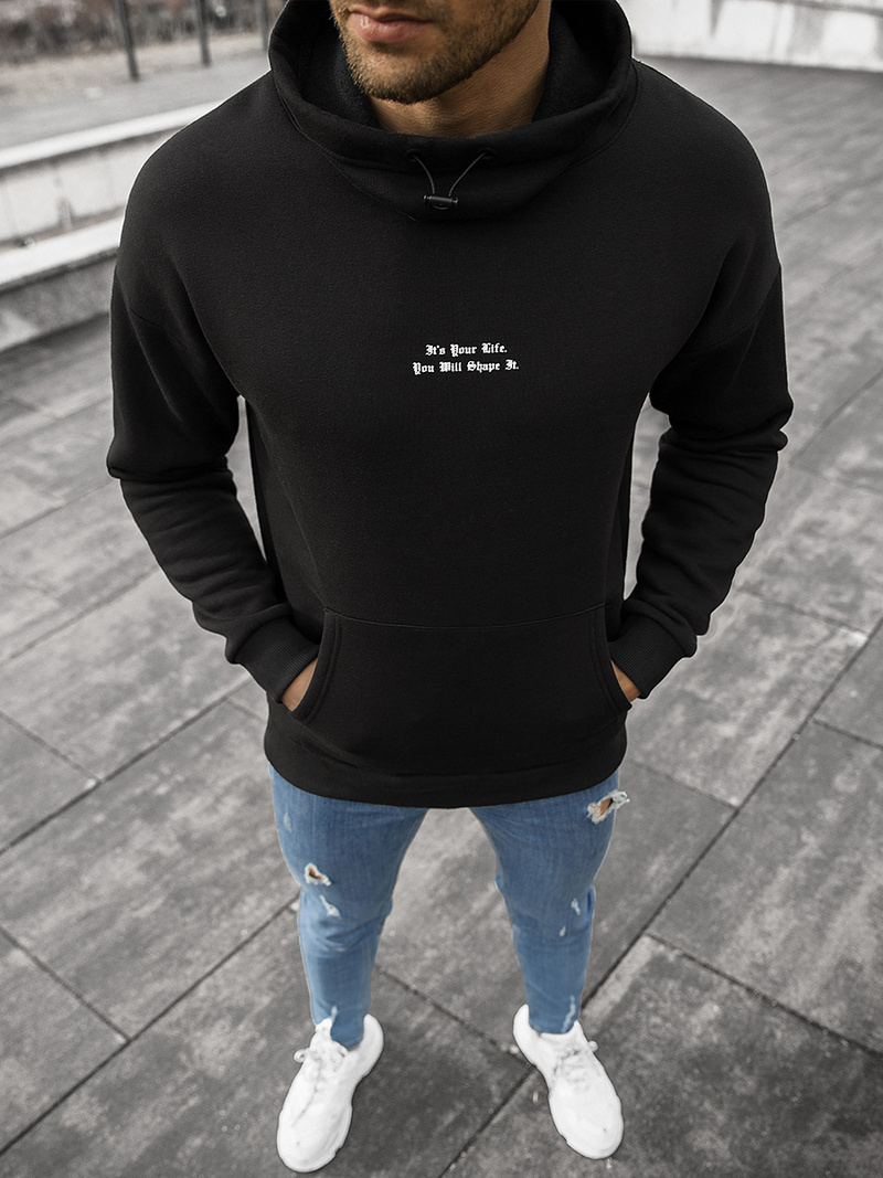 Bluza męska oversize czarna OZONEE B/20402106