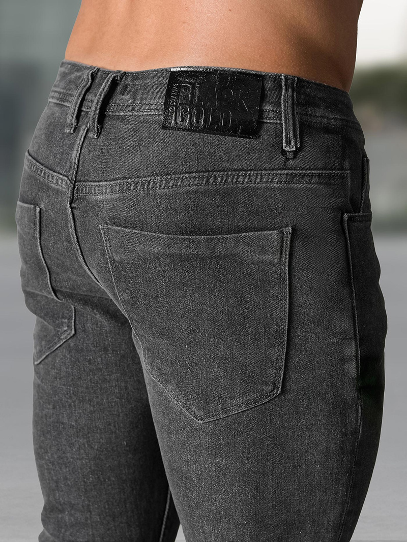 Spodnie jeansowe męskie slim fit grafitowe OZONEE NB/MP0191G