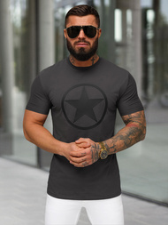 T-shirt męski slim fit grafitowy OZONEE NB/MT3151