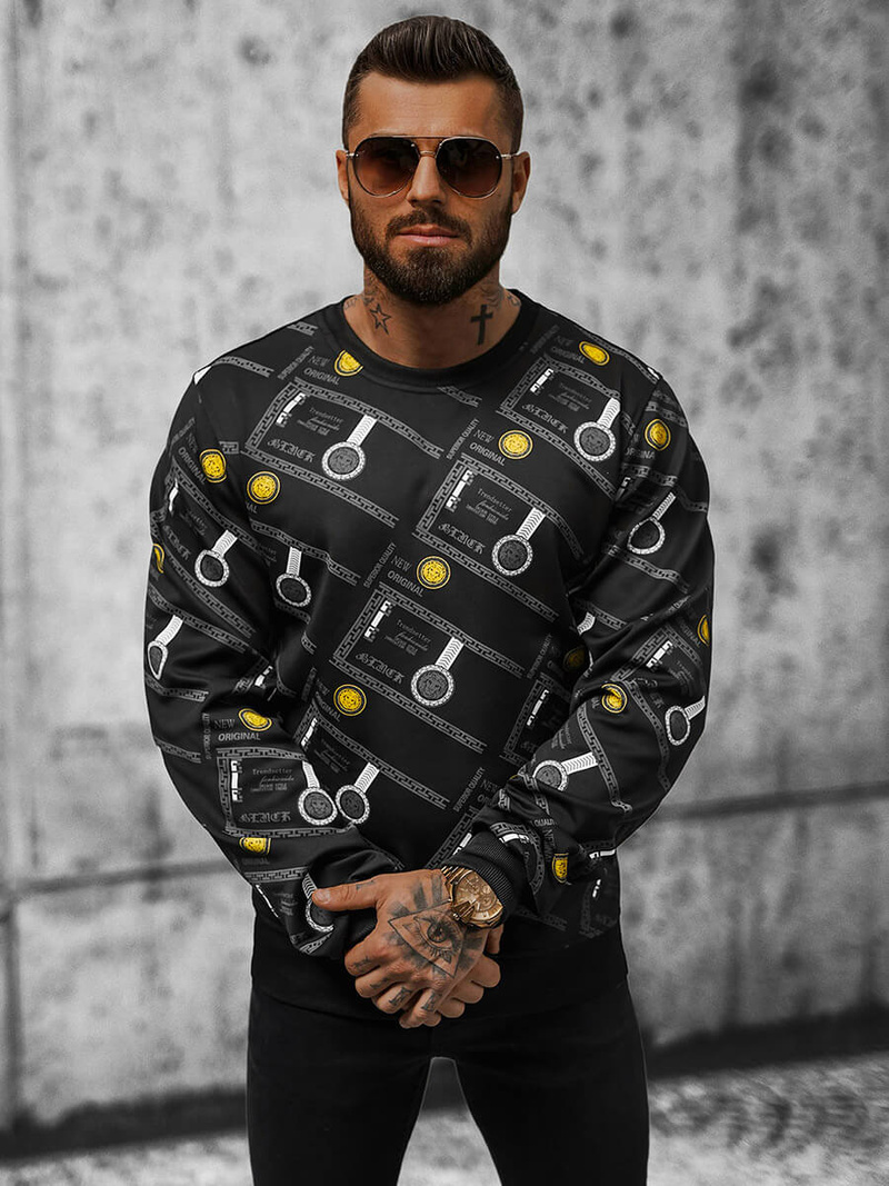 Bluza męska czarna OZONEE JS/8B1110/3