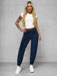 Spodnie dresowe damskie welurowe granatowe OZONEE JS/92K528/66