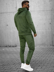 Komplet dresowy męski welurowy khaki OZONEE O/12139