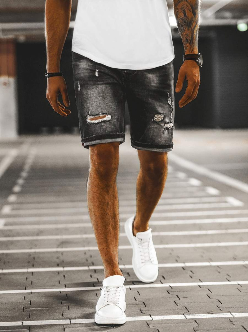 Spodenki męskie jeansowe grafitowe OZONEE NB/MP0035GZ