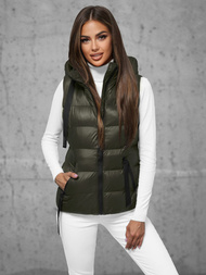 Стьобаний жіночий жилет Темно-Зелена OZONEE JS/5M3133/136