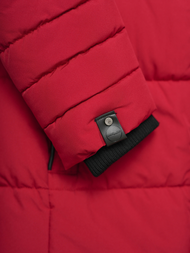 Kurtka zimowa damska długa pikowana ciemno-czerwona OZONEE O/W377