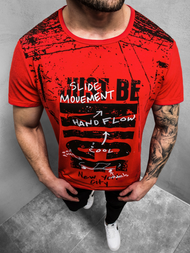 T-Shirt męski czerwony OZONEE JS/KS1983Z