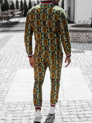 Komplet męski - kurtka I spodnie chino czarno-złoty OZONEE O/5553/21