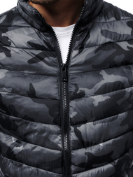 Kurtka męska przejściowa grafitowa-moro OZONEE JS/SM80Z