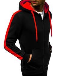 Bluza rozpinana męska czarno-czerwona OZONEE JS/2015