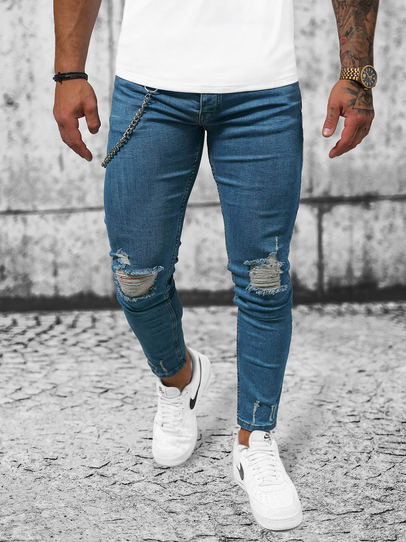 Spodnie jeansowe męskie niebieskie OZONEE O/268SPZ