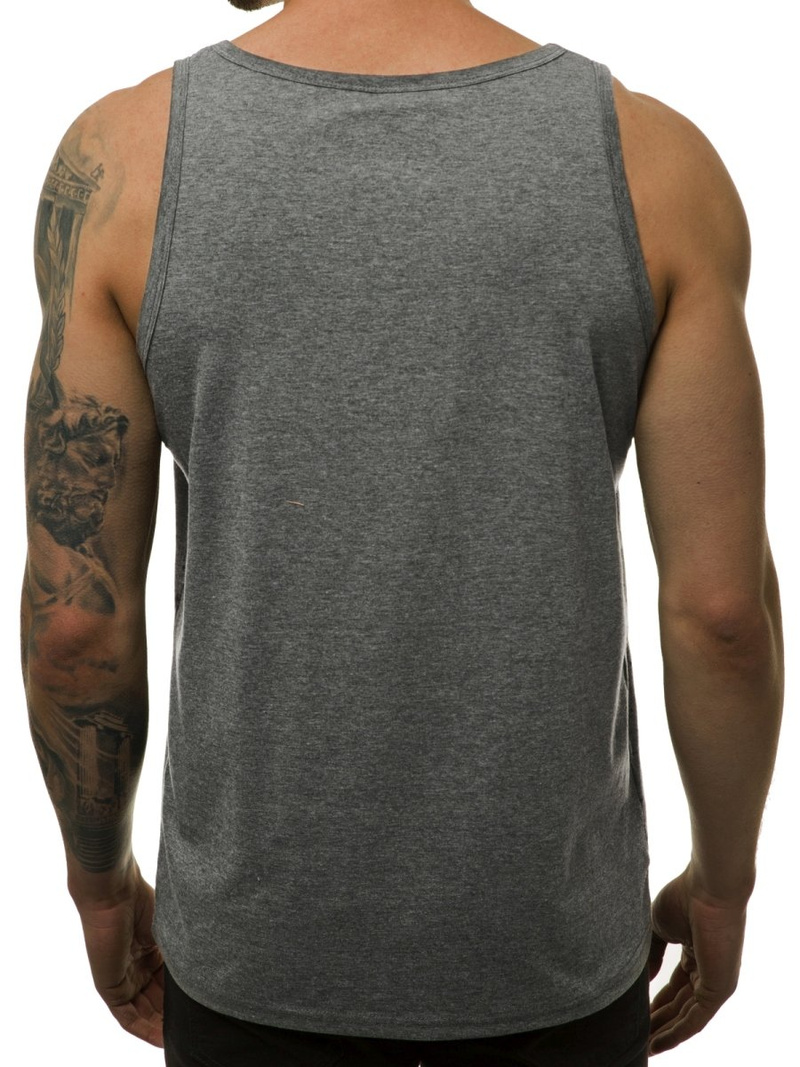 T-Shirt męski bez rękawów grafitowy OZONEE JS/SS11057